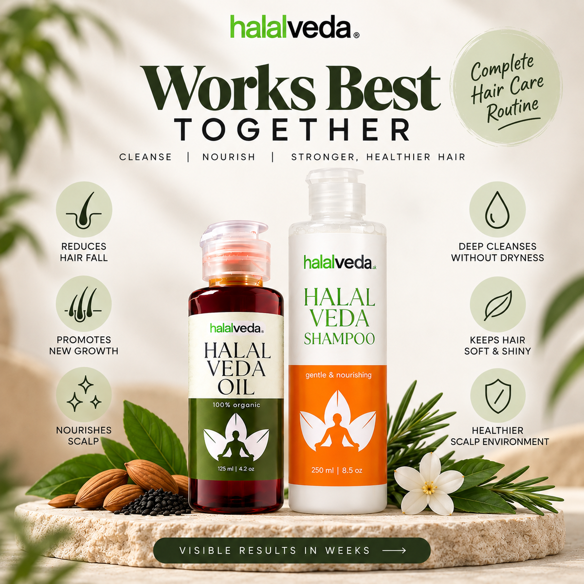 Halal Veda Oil & Shampoo Bundle