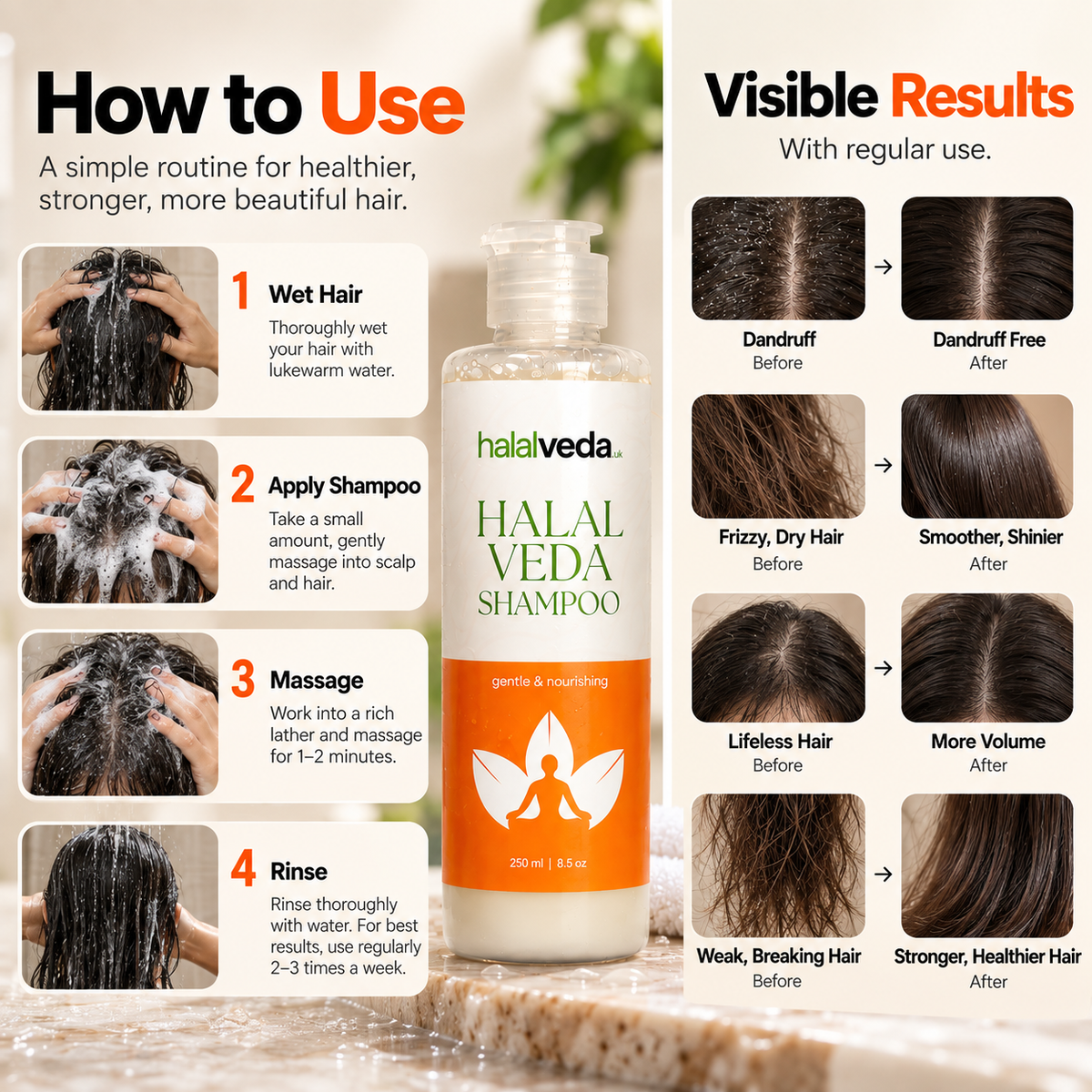 Halal Veda Gentle & Nourishing Shampoo